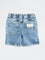 HOP Kids Boys Blue Faded Mid-Rise Denim Shorts