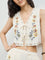 Bombay Paisley Off-White Floral Embroidered Cotton Top