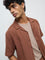 ETA Brown Crinkle-Textured Relaxed-Fit Cotton Shirt