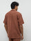 ETA Brown Crinkle-Textured Relaxed-Fit Cotton Shirt