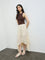 Bombay Paisley Cream Lace-Textured Cotton Skirt