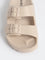 LUNA BLU Beige Dual-Strap Slip-On Sandals