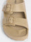 LUNA BLU Brown Dual-Strap Slip-On Sandals