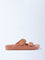 LUNA BLU Orange Dual-Strap Slip-On Sandals