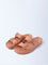 LUNA BLU Orange Dual-Strap Slip-On Sandals