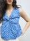 Bombay Paisley Blue Striped Cotton Peplum Top