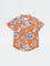 HOP Kids Boys Orange Printed Cotton Shirt