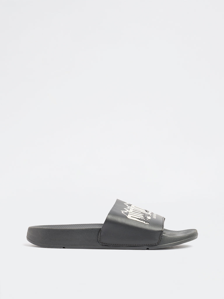 SOLEPLAY Black Printed Pool Slides