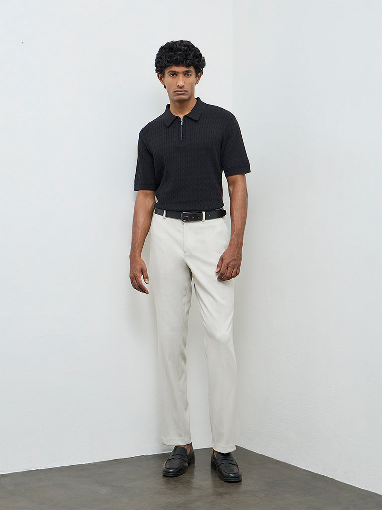 Ascot Light Beige Relaxed-Fit Mid-Rise Chinos