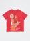 HOP Kids Boys Red Animal Embroidered Cotton T-Shirt