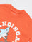 HOP Kids Boys Orange Graphic Printed Cotton T-Shirt
