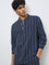 ETA Navy Striped Relaxed-Fit Cotton Shirt