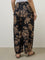 Diza Black Floral Pattern Palazzos