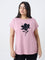 Gia Blush Pink Floral Embroidered Cotton T-Shirt