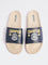 SOLEPLAY Navy Graphic Printed Pool Slides