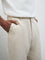 Ascot Light Beige Relaxed-Fit Mid-Rise Trousers