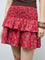 Bombay Paisley Red Floral Cotton Tiered Skirt
