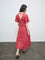 Bombay Paisley Red Striped Cotton A-Line Dress