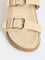 LUNA BLU Ivory Buckle-Detailed Comfort Sandals