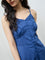 Bombay Paisley Indigo Embroidered Cotton A-Line Dress