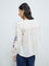 Bombay Paisley Off-White Floral Embroidered Cotton Blouse