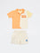 HOP Kids Boys Orange Colour-Blocked Cotton T-Shirt and Shorts Set