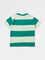 HOP Kids Boys Green Colour Block Cotton T-Shirt