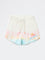 HOP Kids Girls Off-White Tie-Dye Pattern High-Rise Cotton Shorts