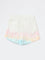 HOP Kids Girls Off-White Tie-Dye Pattern High-Rise Cotton Shorts