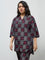 Diza Black Printed High-Low Tunic