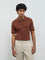 Ascot Rust Cable-Knit Relaxed-Fit Quarter-Zip Cotton Polo T-Shirt