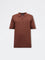 Ascot Rust Cable-Knit Relaxed-Fit Quarter-Zip Cotton Polo T-Shirt