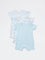 HOP Baby Boys Blue Printed Cotton Romper - Pack of 3