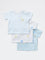 HOP Baby Boys Blue Printed Cotton T-Shirt - Pack of 3