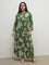 Diza Green Floral Pattern A-Line Kurta