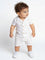 HOP Baby Boys White Embroidered Cotton Shirt and Shorts Set