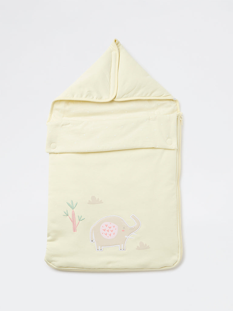 HOP Baby Boys Yellow Printed Cotton Sleeper Bag
