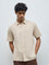 ETA Beige Striped Relaxed-Fit Cotton Shirt