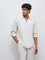 ETA Off-White Solid Relaxed-Fit Cotton-Blend Shirt