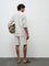 ETA White Striped Relaxed-Fit Mid-Rise Cotton Shorts