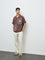 ETA Brown Embroidered Relaxed-Fit Cotton Shirt