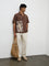 ETA Brown Embroidered Relaxed Fit Cotton Shirt