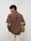 ETA Brown Embroidered Relaxed Fit Cotton Shirt