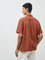 ETA Rust Embroidered Relaxed-Fit Cotton Shirt