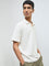 ETA White Self-Textured Relaxed-Fit Cotton-Blend Polo T-Shirt