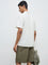 ETA White Self-Textured Relaxed-Fit Cotton-Blend Polo T-Shirt