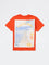 HOP Kids Boys Orange Graphic Design Cotton T-Shirt