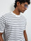 Ascot Off-White Striped Printed Relaxed-Fit Cotton-Blend T-Shirt