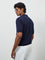 Ascot Navy Textured Relaxed-Fit Cotton Polo T-Shirt