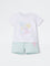 2-Piece HOP Baby Girls White Printed Cotton Set